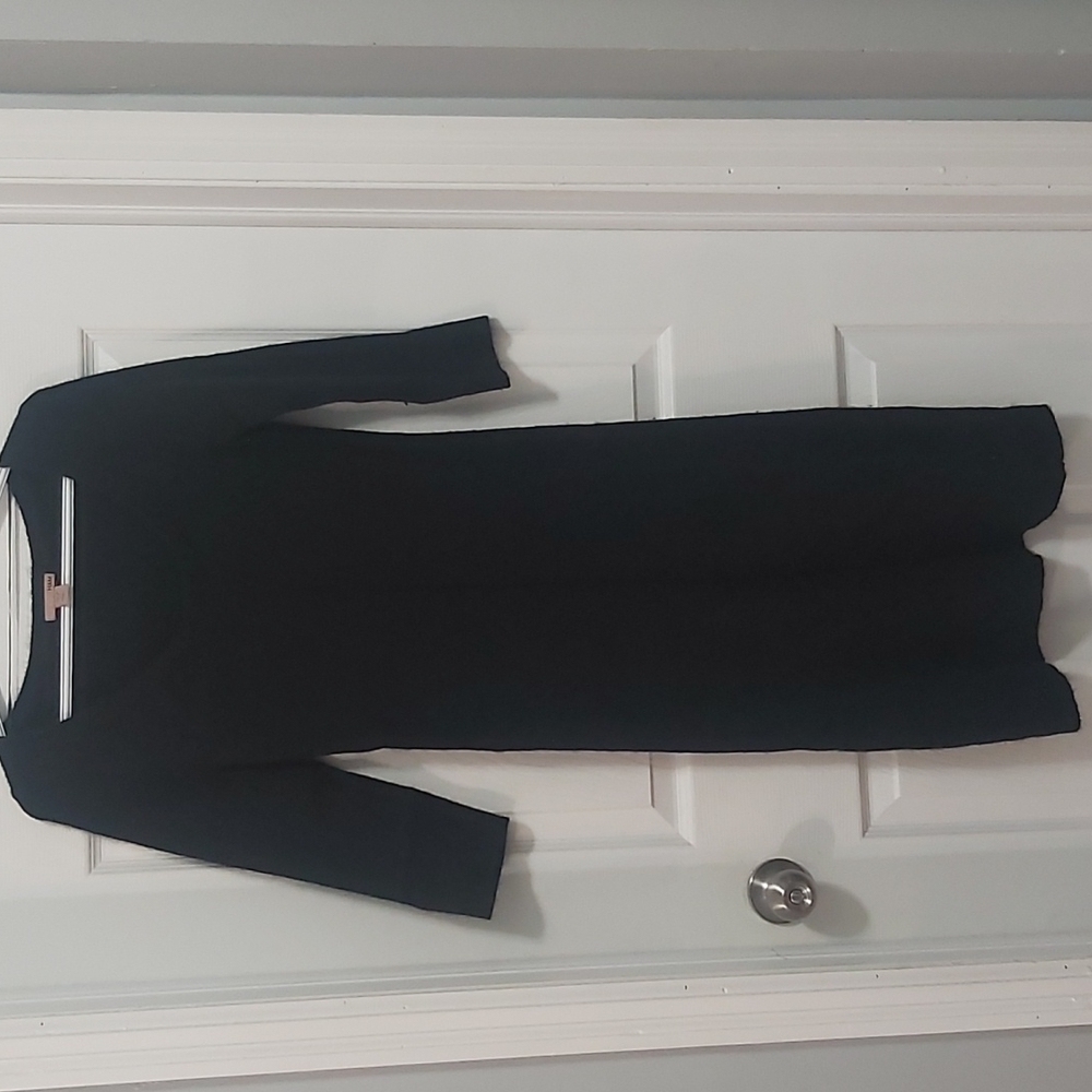 H & M Black wool and angora midi dress